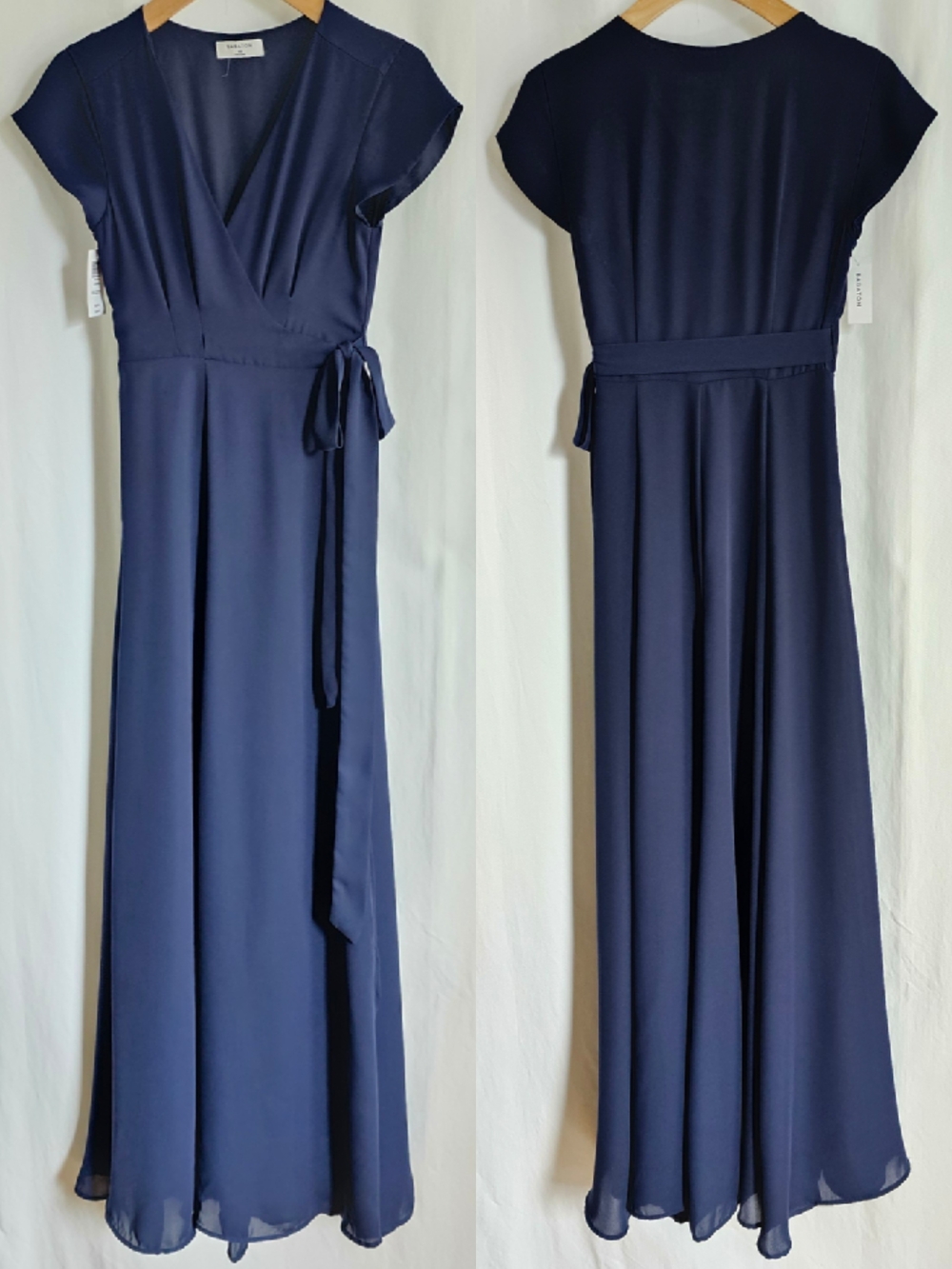 Aritzia Babaton Lexia Short Sleeve Chiffon Wrap Maxi Dress - Picture 9 of 16